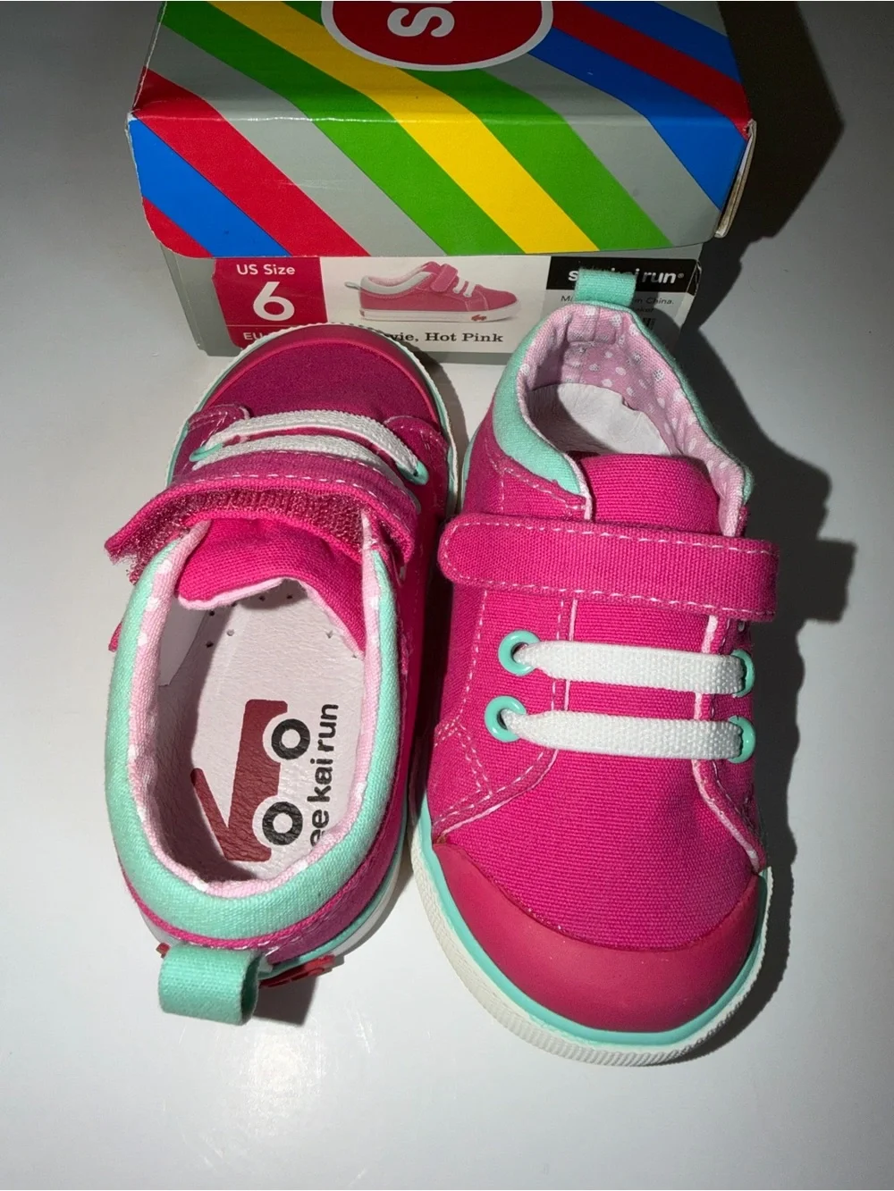 NWT See Kai Run Stevie Sneaker Toddler CHOOSE SIZE Hot Pink Canvas Shoes Girls